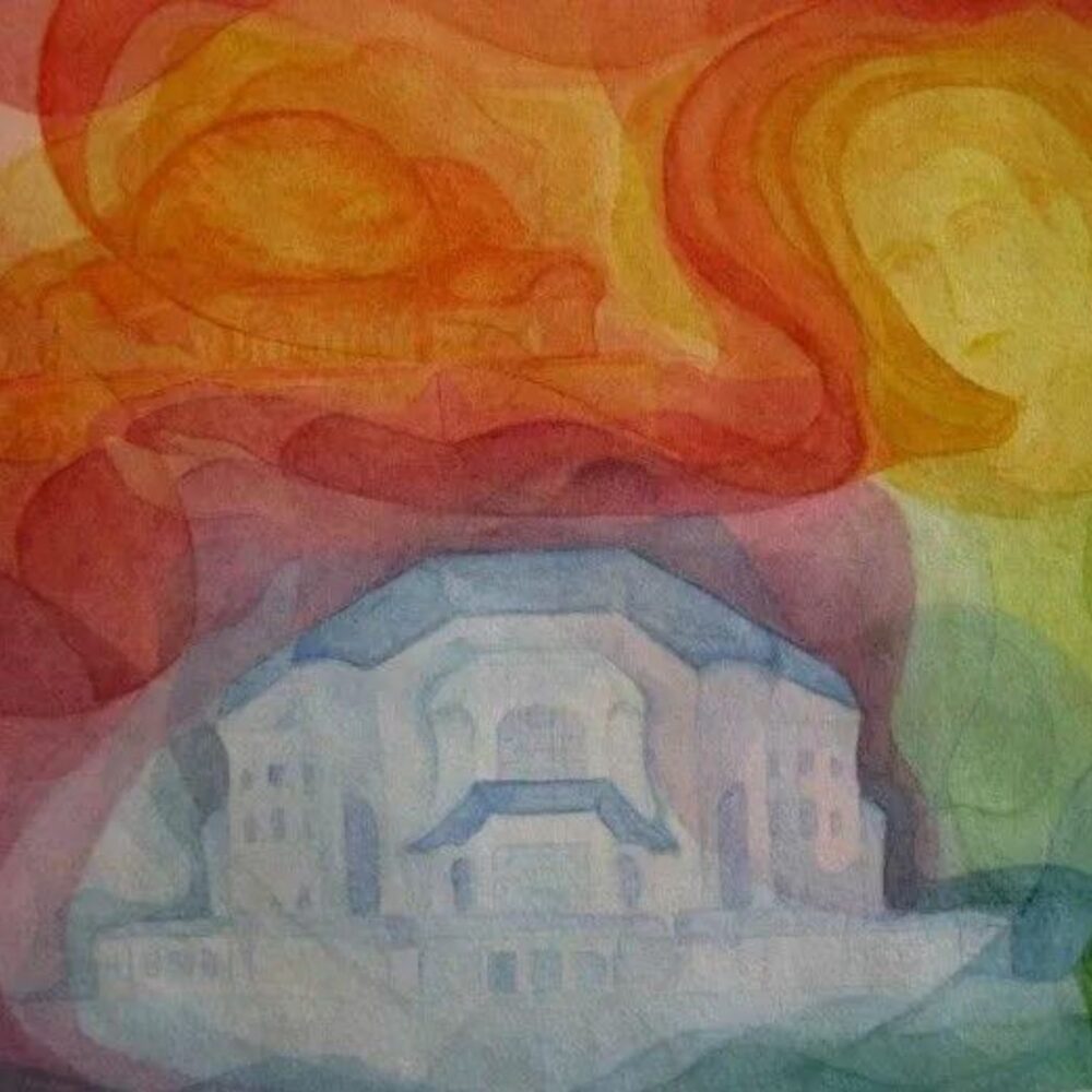 The First and Second Goetheanum, illustration by Mirko Lucchini