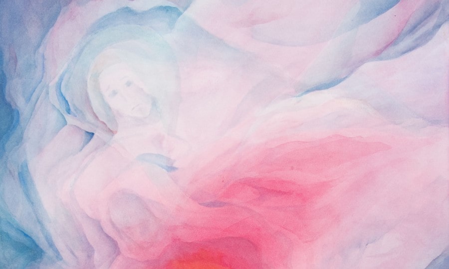 Painting: Birth of a Child by Helen Chamberlain, helenchamberlainart.com